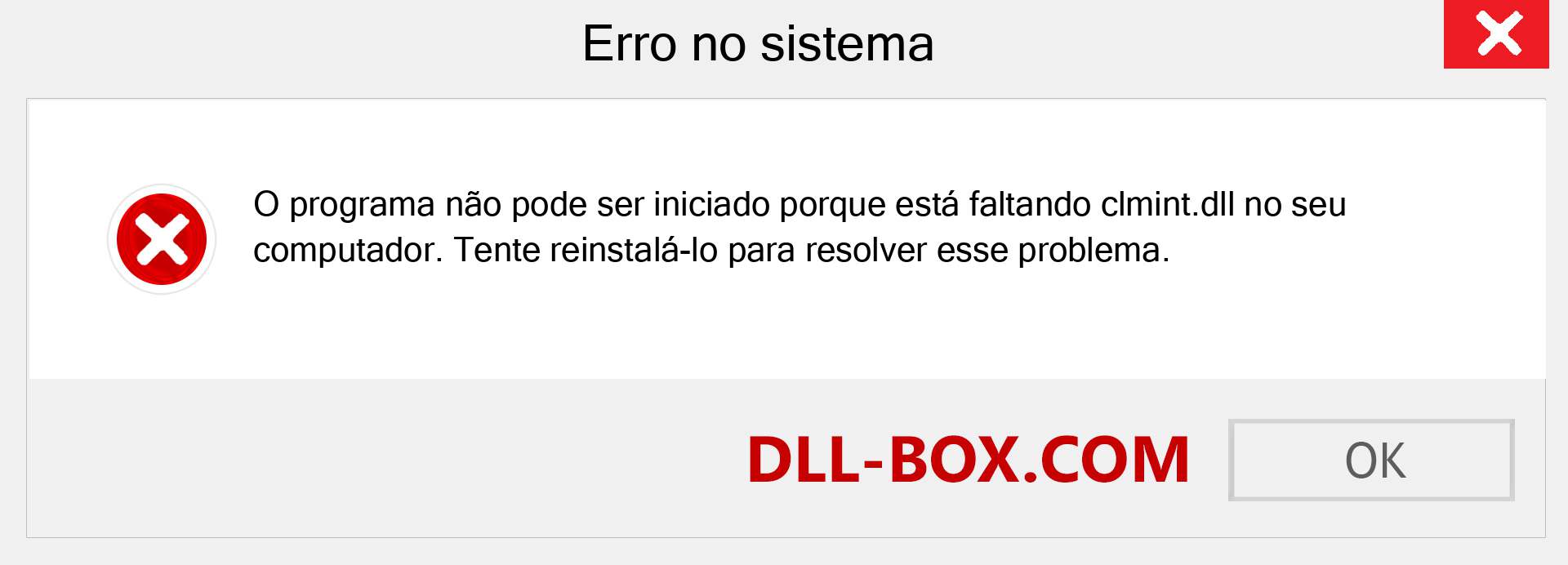 Arquivo clmint.dll ausente ?. Download para Windows 7, 8, 10 - Correção de erro ausente clmint dll no Windows, fotos, imagens